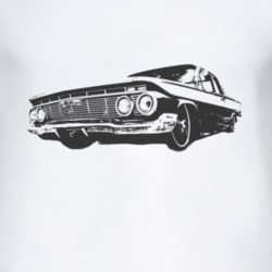 1961 CHEVY BISCAYNE Faded Look Grill View Black Graphic Light T Shirt