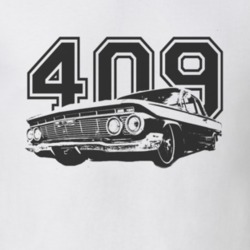 1961 CHEVY BISCAYNE Faded Look Grill View With Engine Size Black Graph