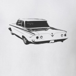 1961 CHEVY BISCAYNE Faded Look Rear View Black Graphic Light T Shirt
