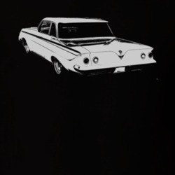 1961 CHEVY BISCAYNE Faded Look Rear View White Graphic Dark T Shirt