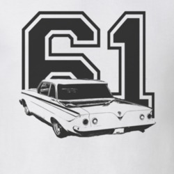 1961 CHEVY BISCAYNE Faded Look Rear View With Year Black Graphic Light