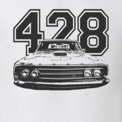 1969  TORINO GT Grill View With Engine Size Faded Look Black Graphic L