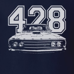 1969  TORINO GT Grill View With Engine Size Faded Look White Graphic D