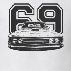 1969  TORINO GT Grill View With Year Faded Look Black Graphic Light T 