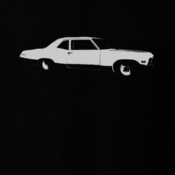 1967 CHEVY BISCAYNE Faded Look Side View White Graphic Dark T Shirt