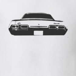 1967 CHEVY BISCAYNE Faded Look Rear View Black Graphic Light T Shirt