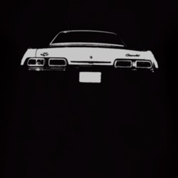 1967 CHEVY BISCAYNE Faded Look Rear View White Graphic Dark T Shirt
