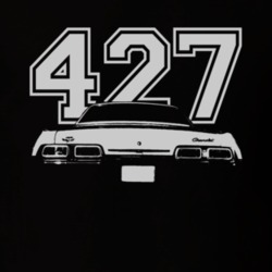 1967 CHEVY BISCAYNE Faded Look Rear View With Engine Size White Graphi