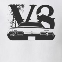 1967 CHEVY BISCAYNE Faded Look Rear View With V8 Black Graphic Light T