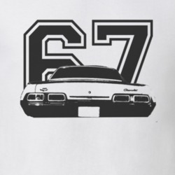 1967 CHEVY BISCAYNE Faded Look Rear View With Year Black Graphic Light
