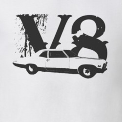 1967 CHEVY BISCAYNE Faded Look Side View With V8 Black Graphic Light T