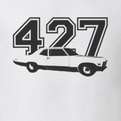1967 CHEVY BISCAYNE Faded Look Side View With Engine Size Black Graphi