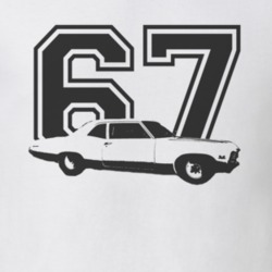 1967 CHEVY BISCAYNE Faded Look Side View With Year Black Graphic Light