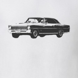 1967 CHEVY NOVA Faded Look Side View Black Graphic Light T Shirt