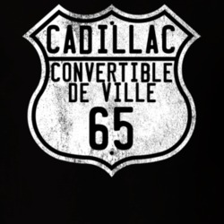 1965 Cadillac Convertible De Ville Highway Route Sign Distressed Look 