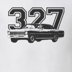 1967 CHEVY NOVA Faded Look Side View With Engine Size Black Graphic Li