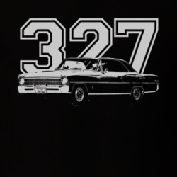 1967 CHEVY NOVA Faded Look Side View With Engine Size White Graphic Da