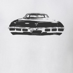 1969 CHEVY IMPALA SS Faded Look Rear View Black Graphic Light T Shirt