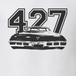 1969 CHEVY IMPALA SS Faded Look Rear View With Engine Size Black Graph