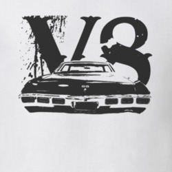 1969 CHEVY IMPALA SS Faded Look  Rear View With V8 Black Graphic Light