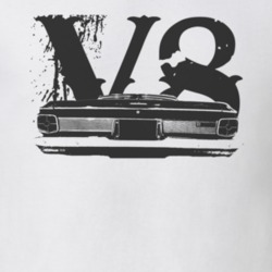 1963 Plymouth Fury Faded Look Rear View With V8 Dark Graphic Light T S
