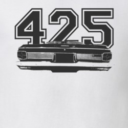 1963 Plymouth Fury Faded Look Rear View With Engine Size Dark Graphic 