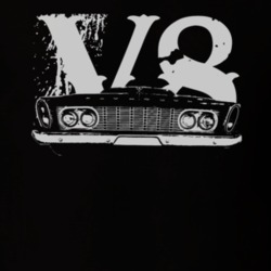 1963 Plymouth Fury Faded Look Grill View With V8 White Graphic Dark T 