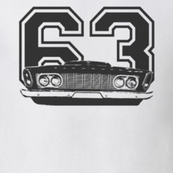 1963 Plymouth Fury Faded Look Grill View With Year Black Graphic Light