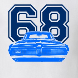 1968 Mercury Cougar Grill View With Year Light T Shirt