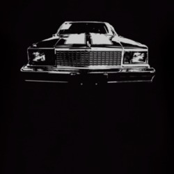 1978 Chevrolet Malibu Faded Look Grill View White Graphic Dark T Shirt