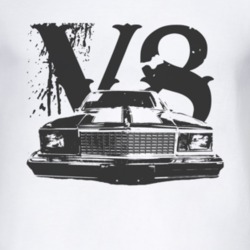 1978 Chevrolet Malibu Faded Look Grill View Black Graphic With V8 Ligh