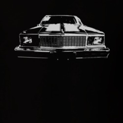 1978 Chevrolet Malibu Faded Look Grill View White Graphic Dark T Shirt