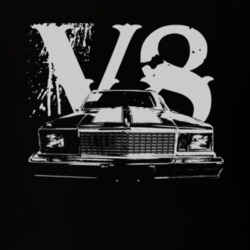 1978 Chevrolet Malibu Faded Look Grill View White Graphic With V8 Dark