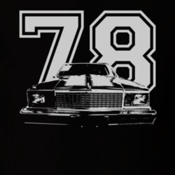 1978 Chevrolet Malibu Faded Look Grill View White Graphic With Year Da