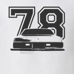 1978 Chevy Malibu Faded Look Rear View Black Graphic With Year Light T