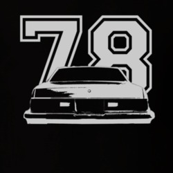 1978 Chevy Malibu Faded Look Rear View White Graphic With Year Dark T 