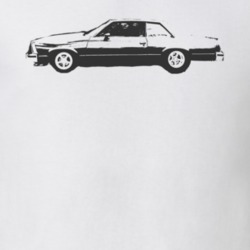 1978 Chevy Malibu Faded Look Side View Black Graphic Light T Shirt