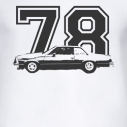 1978 Chevy Malibu Faded Look Side View Black Graphic With Year Light T