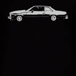 1978 Chevy Malibu Faded Look Side View White Graphic Dark T Shirt