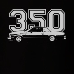 1978 Chevy Malibu Faded Look Side View White Graphic With Engine Size 