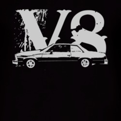 1978 Chevy Malibu Faded Look Side View White Graphic With V8 Dark T Sh