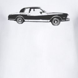 1978 Chevy Monte Carlo Faded Look Side View Black Graphic Light T Shir