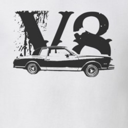 1978 Chevy Monte Carlo Faded Look Side View With V8 Black Graphic Ligh