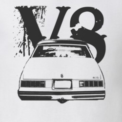 1978 Chevy Monte Carlo Faded Look Rear View Dark Graphic With V8 Light