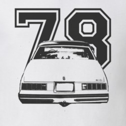1978 Chevy Monte Carlo Faded Look Rear View Black Graphic With Year Li