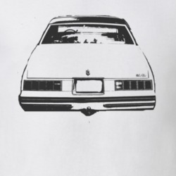 1978 Chevy Monte Carlo Faded Look Rear View Black Graphic Light T Shir