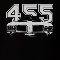 1971 OLDSMOBILE 442 Grill View Faded Look White Graphic With Engine Si