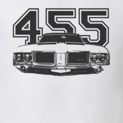 1971 OLDSMOBILE 442 Grill View Faded Look Black Graphic With Engine Si