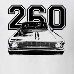1964  FALCON Grill View Black Graphic With Engine Size Light T Shirt