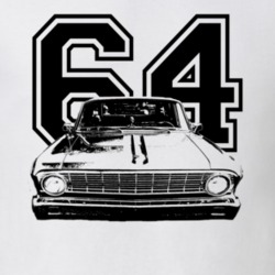 1964  FALCON Grill View Black Graphic With Year Light T Shirt